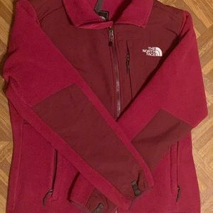 Burgundy north face Denali fleece jacket full zip
